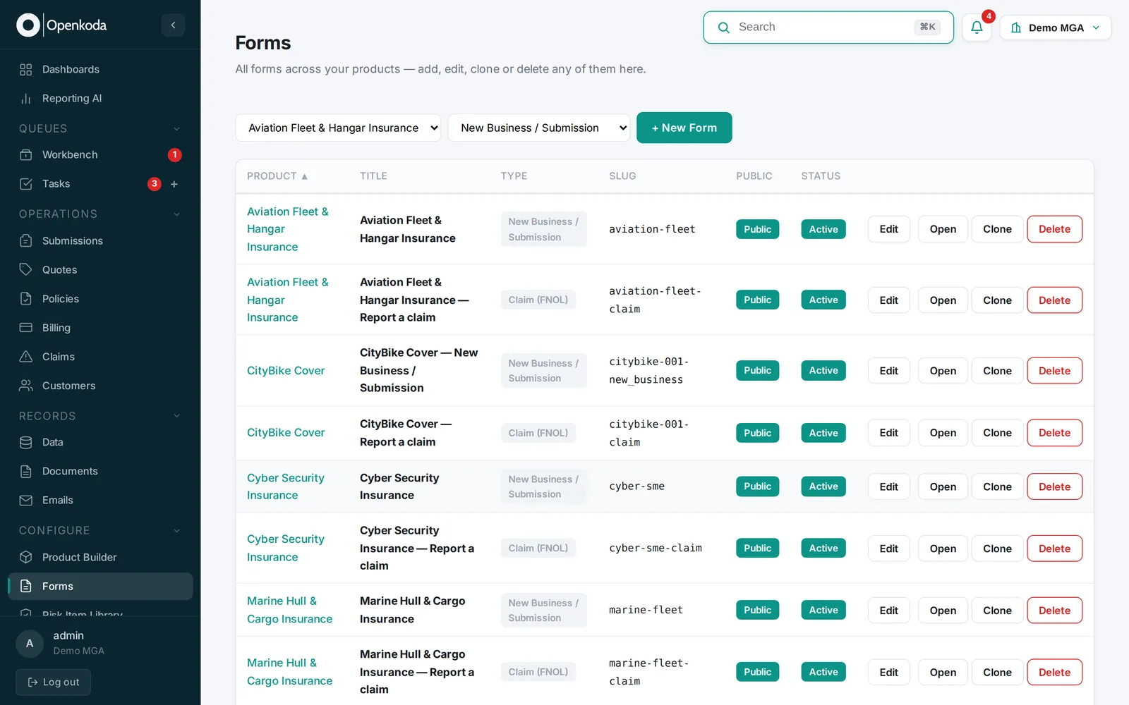 InsurTech & Embedded Insurance Platform | Openkoda